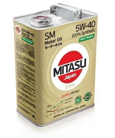 Лот: 17602955. Фото: 1. MITASU MOLY-TRIMER 5W40 SM (4л... Масла, жидкости