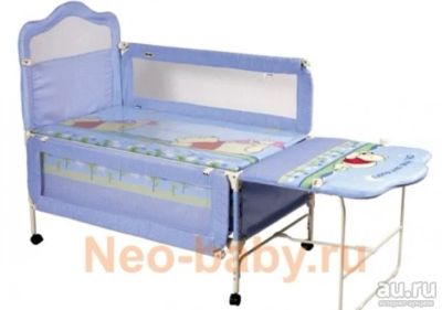 Лот: 16946965. Фото: 1. Детская металлическая кровать-манеж... Детские кровати и кроватки
