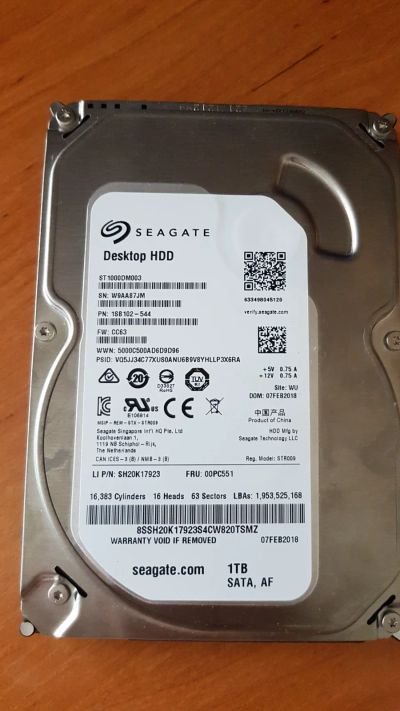 Лот: 17584967. Фото: 1. Жесткий диск Seagate ST1000DM003... Жёсткие диски (HDD)