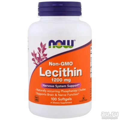 Лот: 17361876. Фото: 1. Lecithin Non-GMO 1200mg от NOW... Спортивное питание, витамины