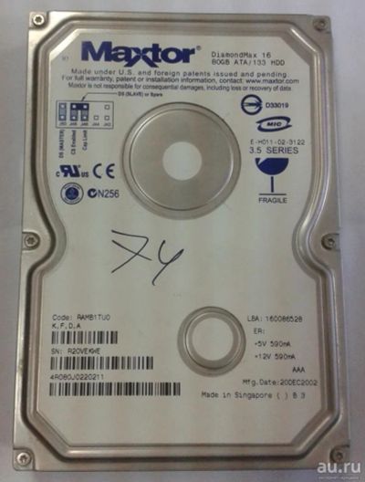 Лот: 8303497. Фото: 1. Жесткий диск Maxtor DiamondMax... Жёсткие диски (HDD)