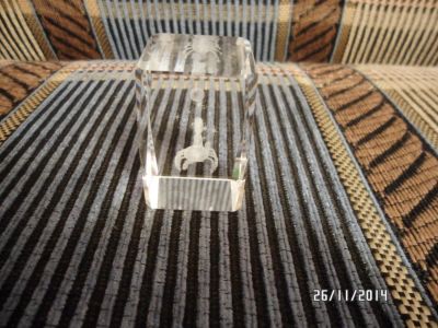 Лот: 4800378. Фото: 1. Сувенир стекло знак зодиака "Скорпион... Фигурки, статуэтки