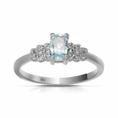 Лот: 23785763. Фото: 1. Кольцо из серебра с топазом и... Кольца, перстни