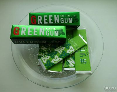 Лот: 13876859. Фото: 1. Жвачка Green Gum со вкусом зеленой... Жевательная резинка