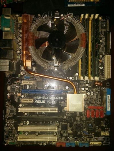 Лот: 17684515. Фото: 1. ASUS M2N-SLI Deluxe + процессор... Комплекты запчастей
