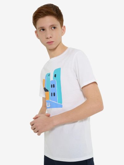 Лот: 25133397. Фото: 1. Футболка для мальчиков FILA, Белый. Другое (спортивная одежда)