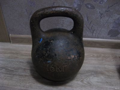 Лот: 13231378. Фото: 1. Гиря 16 кг. Гири