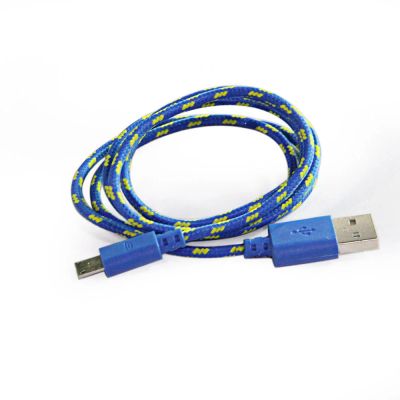 Лот: 8875171. Фото: 1. Кабель USB микро USB синий. Дата-кабели, переходники