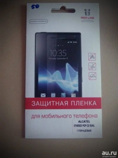 Лот: 7922588. Фото: 1. Защитная пленка на Alcatel One... Защитные стёкла, защитные плёнки