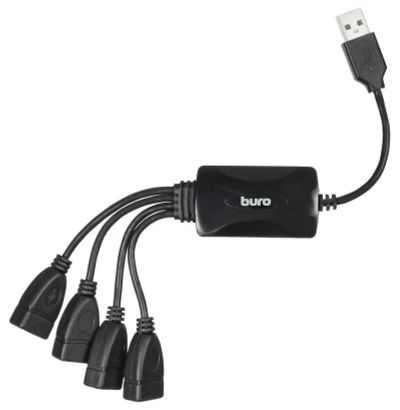 Лот: 25010509. Фото: 1. USB_Хаб 4xUSB_2.0 Buro BU-HUB4-0... USB хабы