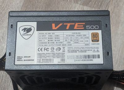 Лот: 24893097. Фото: 1. Блок питания Cougar VTE 500W Bronze. Корпуса, блоки питания