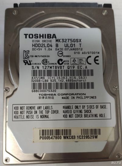 Лот: 14948512. Фото: 1. Жесткий диск 320 Gb Toshiba 2... Жёсткие диски (HDD)