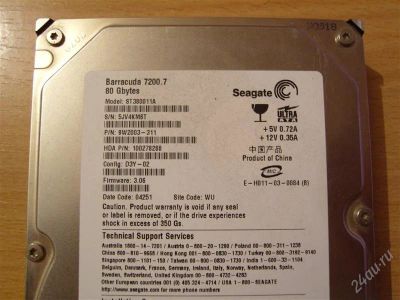 Лот: 1652655. Фото: 1. Жёсткий диск IDE Seagate Barracuda... Жёсткие диски (HDD)