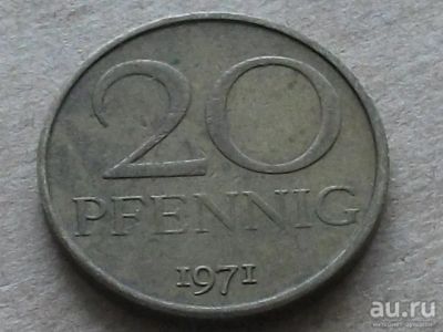 Лот: 13434964. Фото: 1. Монета 20 пфенниг ГДР 1971 герб... Европа