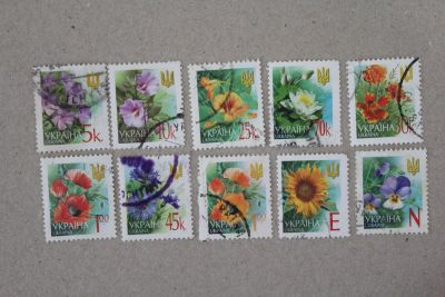 Лот: 24899956. Фото: 1. Марки Украина. Стандарты. Цветы... Марки