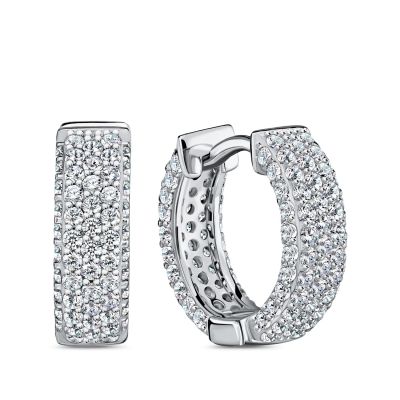 Лот: 23808933. Фото: 1. Серебряные серьги с фианитами. Серьги, каффы