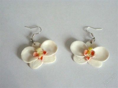 Лот: 1168225. Фото: 1. Серьги "Орхидея Phalaenopsis... Серьги, каффы
