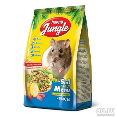 Лот: 17979044. Фото: 1. Happy Jungle. Корм для крыс 400г. Корма