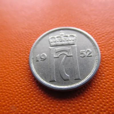 Лот: 24008180. Фото: 1. Монета 10 эре, оре Норвегия 1952... Европа