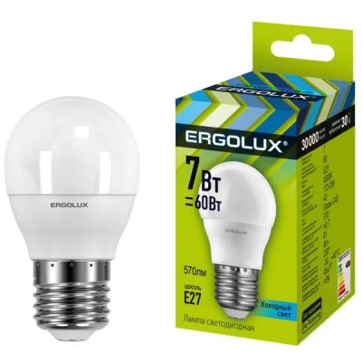 Лот: 24441278. Фото: 1. Светодиодная лампа Ergolux LED-G45-7W-E27-4K. Лампочки
