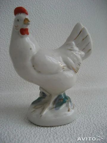 Лот: 7208345. Фото: 1. статуэтка, старая гжель, курица. Фарфор, керамика