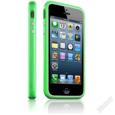Лот: 3704519. Фото: 1. Бампер (Чехол) iPhone 5/5S Зеленый... Чехлы, бамперы
