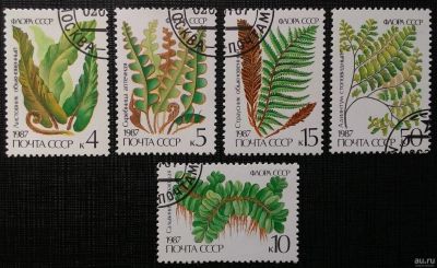 Лот: 15222424. Фото: 1. 1987, июль. Флора СССР. Папоротники... Марки