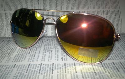 Лот: 3119603. Фото: 1. Очки Авиаторы (Aviator) желтые. Очки солнцезащитные