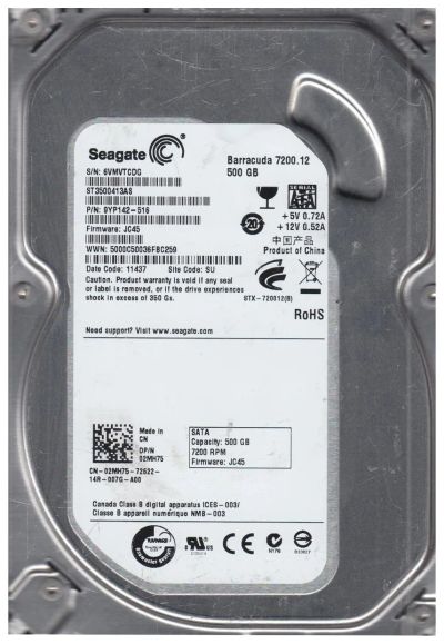 Лот: 17374329. Фото: 1. Жесткий диск Seagate ST3500413AS... Жёсткие диски (HDD)