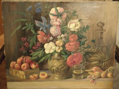Лот: 4568861. Фото: 1. Натюрморт, холст, масло, 39*48см. Холсты чистые