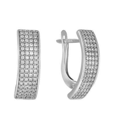 Лот: 23877471. Фото: 1. Серьги TALANT из золота с фианитами. Серьги, каффы