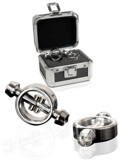 Лот: 22055236. Фото: 1. Зажимы для сосков Metal Worx Magnetic. Эротическое бельё