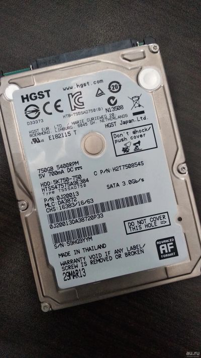 Лот: 13736568. Фото: 1. Hitachi 5K750-750 HTS547575A9E384... Жёсткие диски (HDD)
