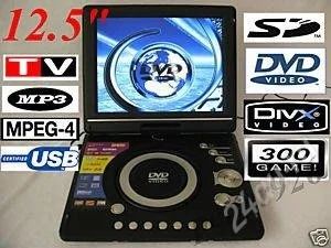 Лот: 843594. Фото: 1. Портативный DVD плеер с TV тюнером... DVD, Blu-Ray плееры