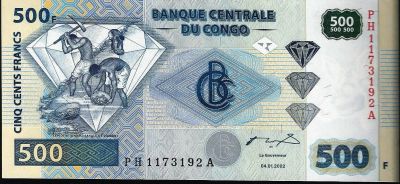 Лот: 11902971. Фото: 1. 500 франков 2002 г. Конго. Пресс. Африка