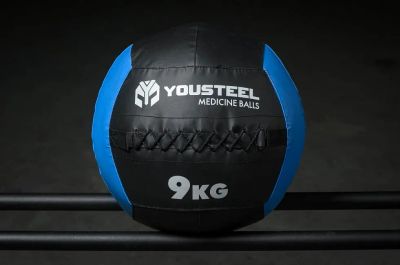 Лот: 24558174. Фото: 1. Медбол 9кг, со шнуровкой YouSteel. Фитнес, аэробика и гимнастика