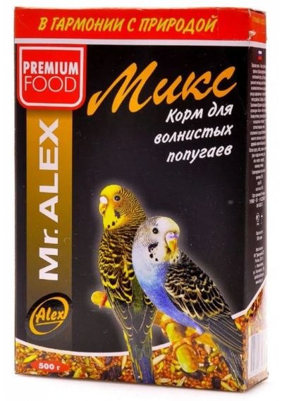 Лот: 6429763. Фото: 1. Корм Mr. ALEX Микс для волнистых... Корма