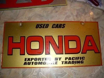 Лот: 1649832. Фото: 1. табличка Honda вместо номера размером... Госномера