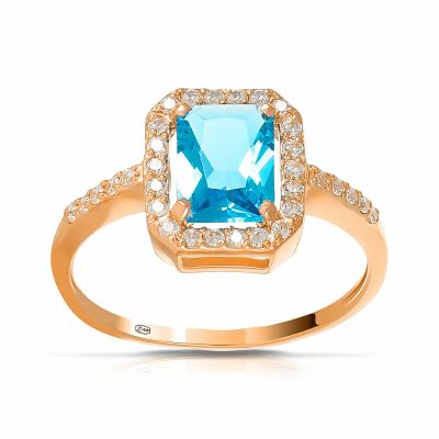 Лот: 23799500. Фото: 1. Серебряное кольцо с топазом Swiss... Кольца, перстни