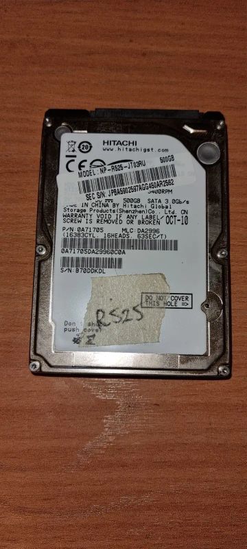 Лот: 24308540. Фото: 1. Hitachi 500gb (0A71705). Жёсткие диски (HDD)