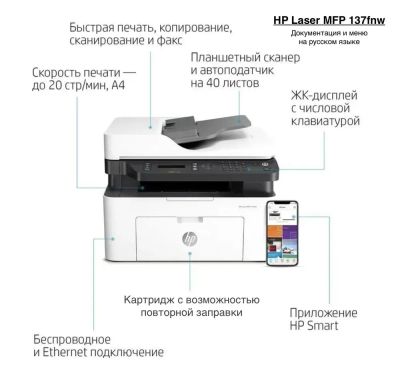 Лот: 25120898. Фото: 1. МФУ Лазерное HP Laser MFP 137fnw... Картриджи, расходные материалы
