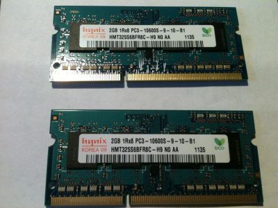 Лот: 3904458. Фото: 1. оперативная память 2х2Gb PC3-10600... Оперативная память