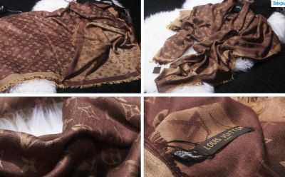 Лот: 4949315. Фото: 1. Шарф палантин Louis Vuitton коричневый. Шарфы, платки