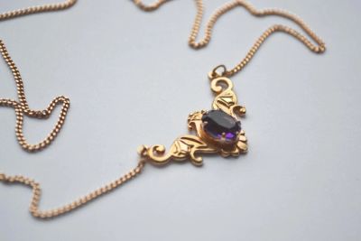 Лот: 10685365. Фото: 1. Золотое колье и серьги. Комплекты изделий