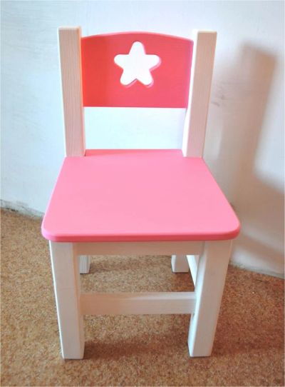 Лот: 11429428. Фото: 1. Розовый стульчик.дерево. Столики, стулья, парты