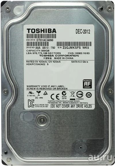 Лот: 8330799. Фото: 1. Жесткий диск Toshiba DT DT01ACA050... Жёсткие диски