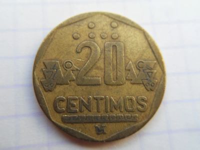Лот: 9211390. Фото: 1. Перу 20 сентимо 1994. Америка