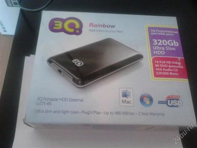 Лот: 1623946. Фото: 1. Внешний жесткий диск 3Q 320Gb... Внешние жесткие диски