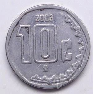 Лот: 655697. Фото: 1. Мексика. 10 сентаво 2003г. Америка