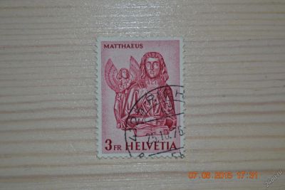 Лот: 5652579. Фото: 1. Марка Швейцарии 1961г. Ангел. Марки